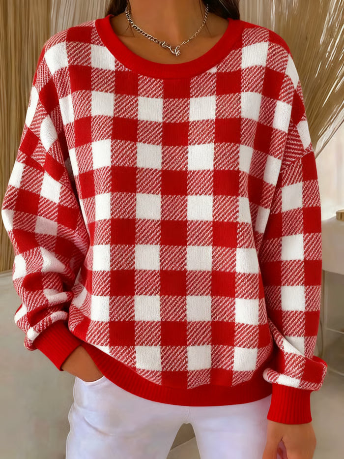 Tess - Gebreide trui met ruitpatroon