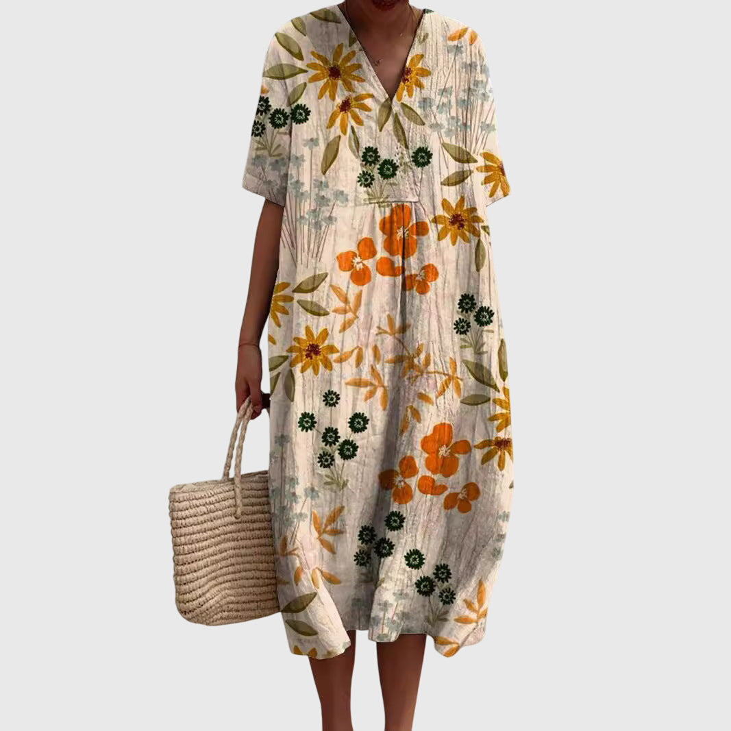 Daniela - Comfortabele Bloemenjurk