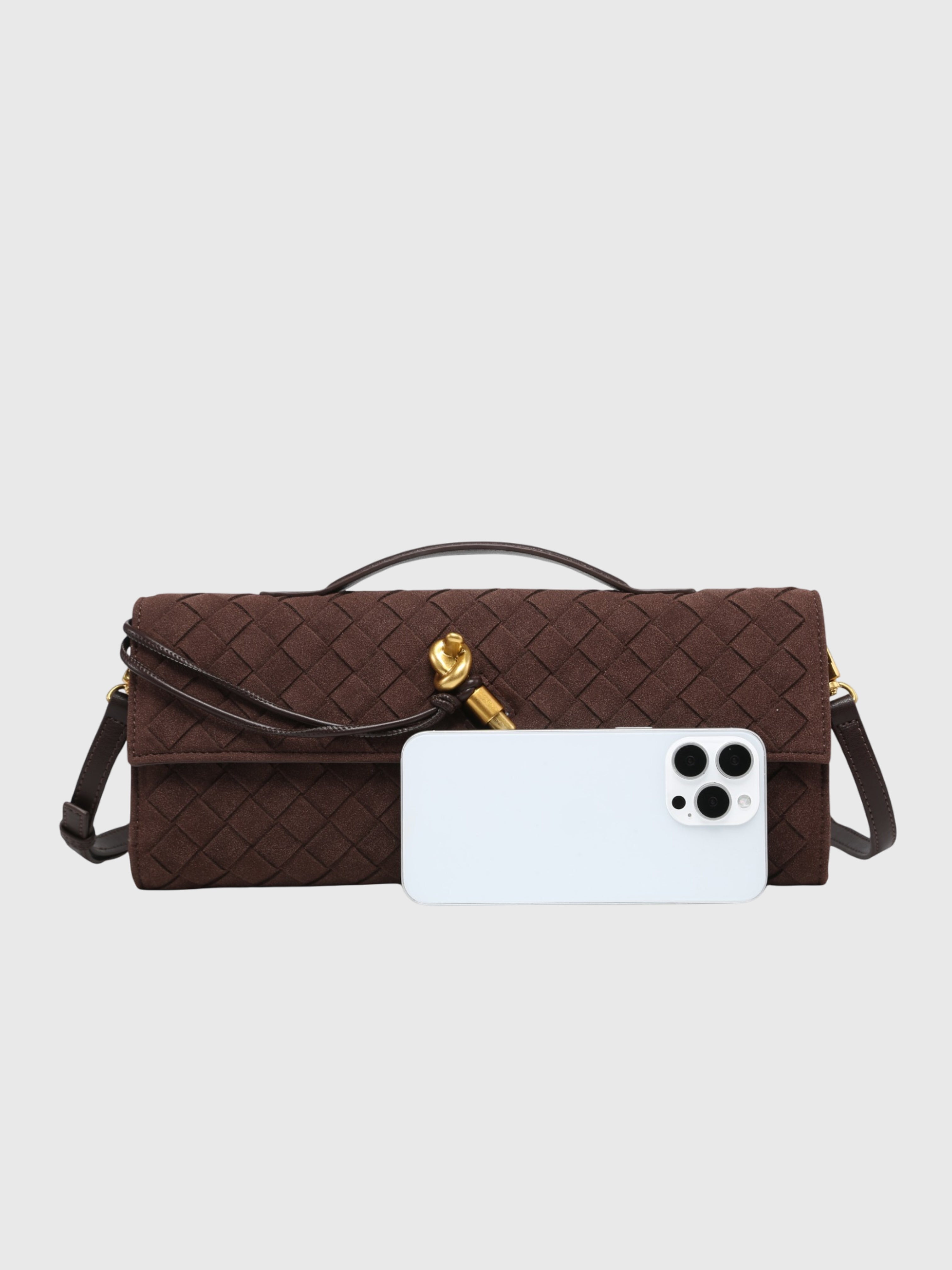 Kers | Luxe Geweven Suède Clutch