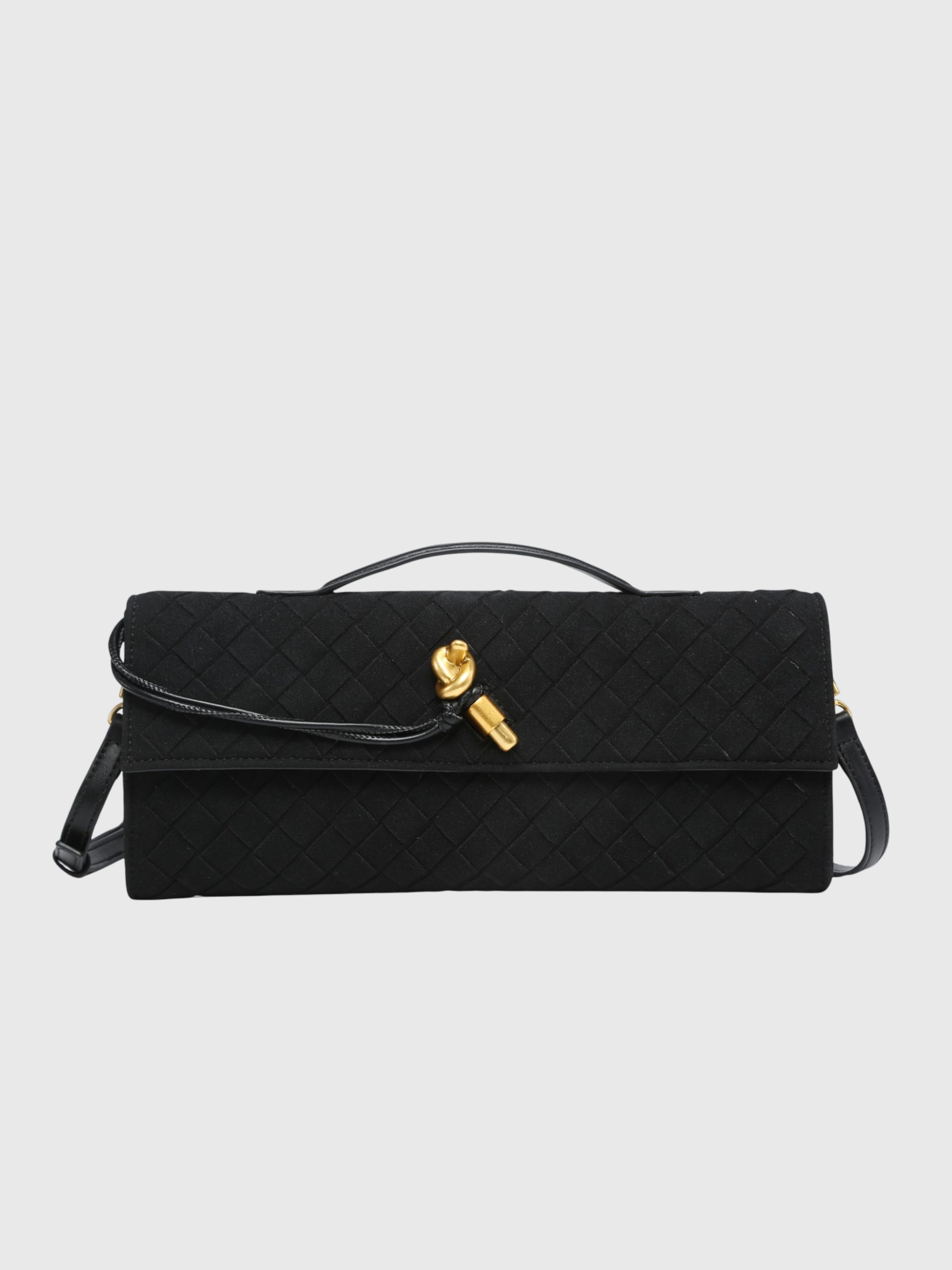 Kers | Luxe Geweven Suède Clutch